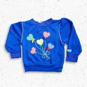 VTG 80s' Heart Balloons Themed Sweatshirt Sz 3T-4T by Joggles